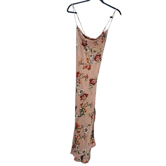 ASTR Gaia Side-Slit Midi Dress Cowl Neck Sleeveless Floral Dark Blush Size L NWT - Picture 6 of 10